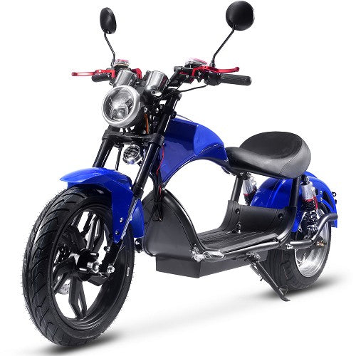 MotoTec Raven 60V 30Ah 2500W Electric Scooter – 28 MPH, 50 Mile Range Lithium